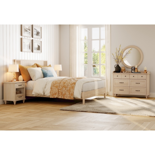 WAMPAT Beige Baby Dresser with 6 Drawers for Kids Room, Kids Dresser Wooden Double Dresser for Bedroom, Chest of Drawers Storage Dresser Organizer