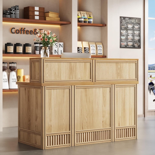 Tribesigns Reception Desk with Counter, 57-Inch Rustic Front Desk Receptionist Table