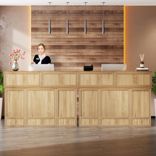 Tribesigns Reception Desk with Counter, 57-Inch Rustic Front Desk Receptionist Table