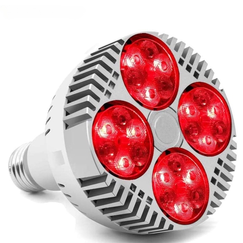 Red Light Therapy Lamp 48W 24 LED Deep Red Light Therapy Bulb Heat Device, 670 Nanometer Red & Near Infrared Lights 850nm