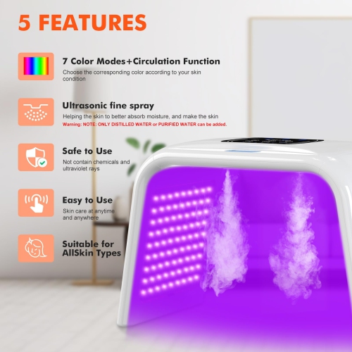 Red Light Therapy for Face Body with Spray 7 Color Led Face Mask for Beauty Salon Home Spa Body