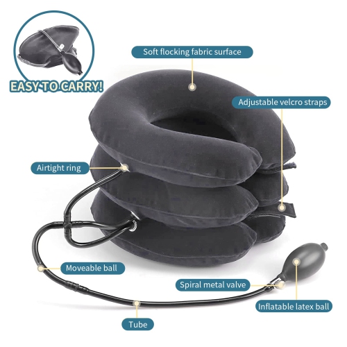 Cervical Neck Traction Device, Neck Stretcher, Neck Traction Device for Neck Pain Relief(Gray)