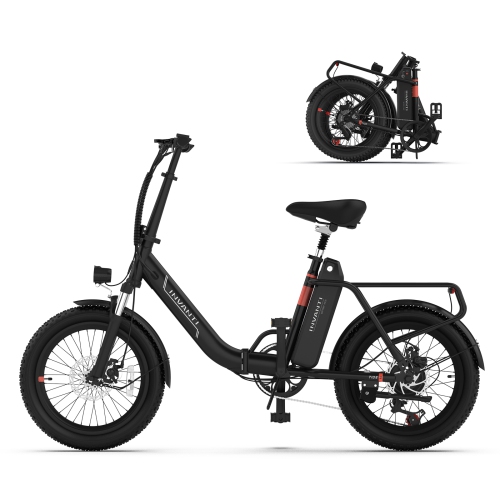 Image 1 de 10.. Vélo électrique à gros pneus pliable BB11 d'INVANTI pour adultes - 72&nbsp;km longue portée, moteur 900&nbsp;W | suspension avant tout-terrain et 7