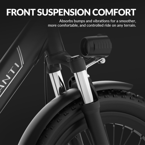 Vélo électrique à gros pneus pliable BB11 d'INVANTI pour adultes - 72&nbsp;km longue portée, moteur 900&nbsp;W | suspension avant tout-terrain et 7