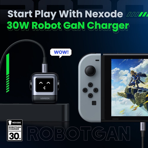 UGREEN Nexode Robot 30W PD GaN Tech Charger, Grey