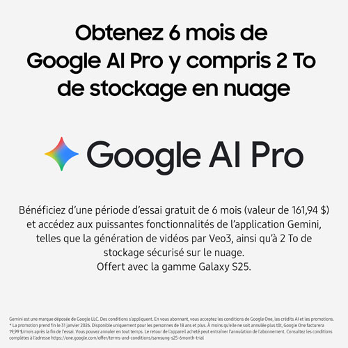 Galaxy S25 Edge de 512 Go de Samsung - Titane noir de jais - Déverrouillé