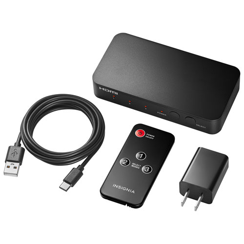 Commutateur HDMI 4K à 3 ports d'Insignia - Noir - Exclusivité Best Buy
