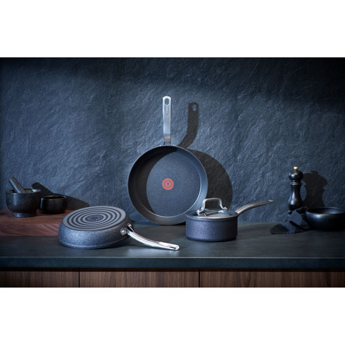 T-Fal StoneShield 10-Piece Aluminum Cookware Set - Black