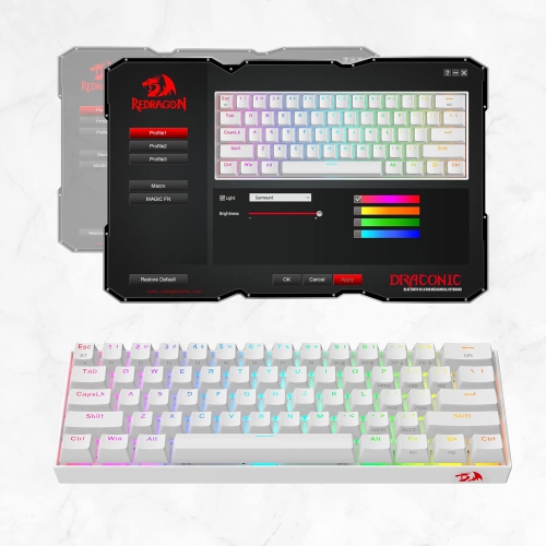 Redragon K530 Draconic 60% Compact RGB Wireless Mechanical Keyboard, Red switch