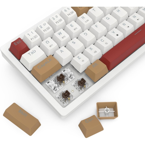 Redragon Rammus K677 PRO Keyboard - 60% Wireless RGB Mechanical Keyboard - BT/2.4Ghz/Wired 3-Mode 61 Keys Compact w/Hot-Swap Socket - Free-Mod Plate