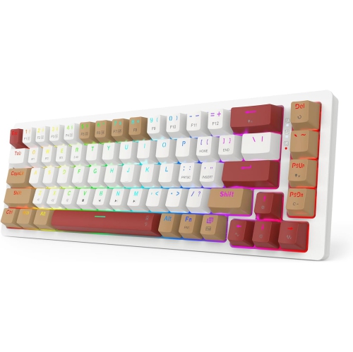 Redragon Rammus K677 PRO Keyboard - 60% Wireless RGB Mechanical Keyboard - BT/2.4Ghz/Wired 3-Mode 61 Keys Compact w/Hot-Swap Socket - Free-Mod Plate