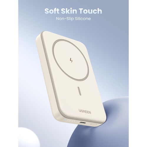 UGREEN 10000mAh Magnetic Portable Charger, PD 20W Fast Charging with USB-C in/out, Compatible with iPhone 12-16 Series, White