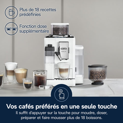 Machine à espresso automatique Rivelia de De'Longhi - Blanc - Partenaire de détail exclusif