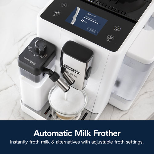 Machine à espresso automatique Rivelia de De'Longhi - Blanc - Partenaire de détail exclusif