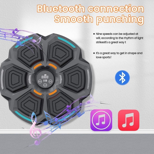 Machine d'entraînement de boxe musicale, pour les enfants s'entraînent avec un support mural électronique LED, avec des gants de boxe de qualité