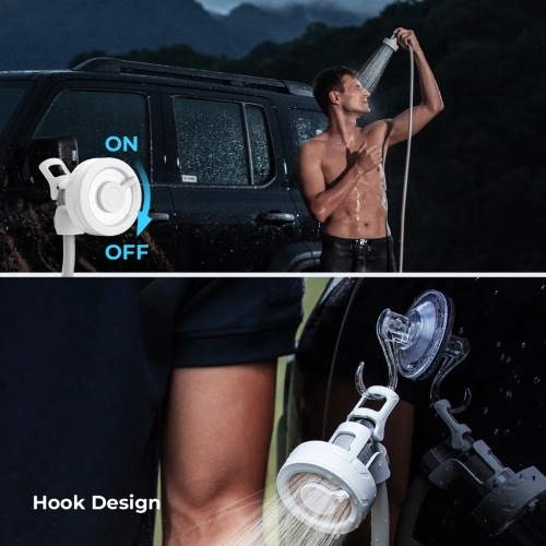 MAX Shower - Portable Shower for Camping, Rechargeable Outdoor Camping Shower, Portable Shower Pump for Hiking, Car wash, Pet Cleaning, Beach Vaca