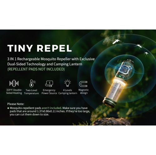 TINY REPELLER - 3-in-1 Portable Mosquito Repellent with Lighting