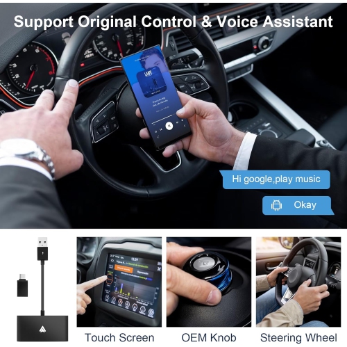 Wireless Android Auto Dongle, original car wired to wireless car Carplay, suitable for Android car radio automatic connection