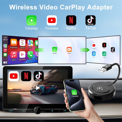 Wireless Apple autoCarplay Adapter Built-in Plug and Play Wireless, Low Latency and Easy to Install