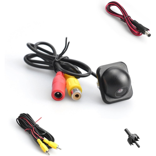 1 PC Car Reversing Camera, 12V Small Straw Hat Anti-Seismic High-Definition Night Vision Camera with Cable, Decorative Modification Accessories,