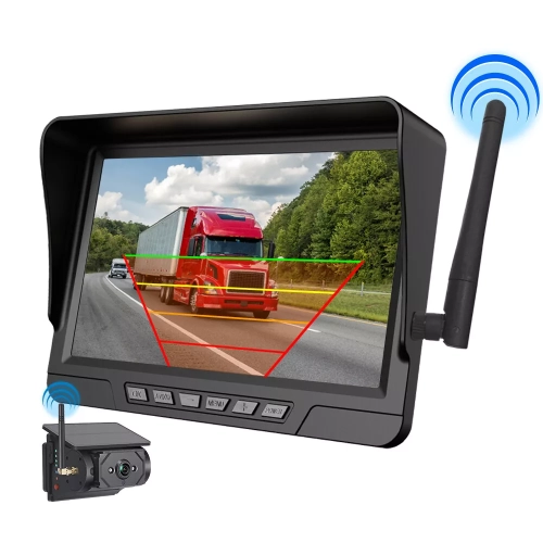 Image 1 de 6.. Système de caméra de recul sans fil Surveillance de 7&nbsp;po Vision nocturne pour camion de VR