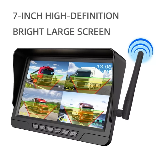 Système de caméra de recul sans fil Surveillance de 7&nbsp;po Vision nocturne pour camion de VR