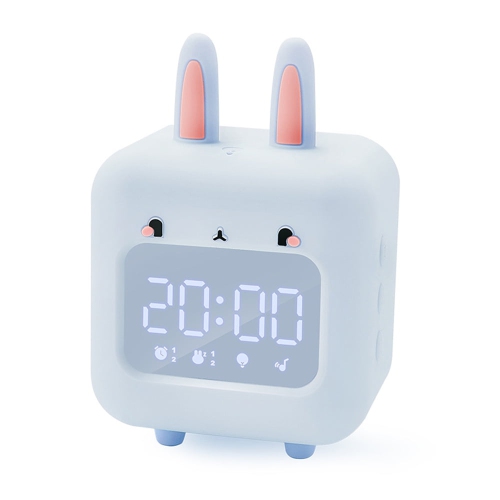 GREEN SCENIC  Children's Alarm Clock, Digital Night Light Voice-Controlled Ringtones Noise Customizable Ringtones Cute Rabbit Alarm Clock \w USB For