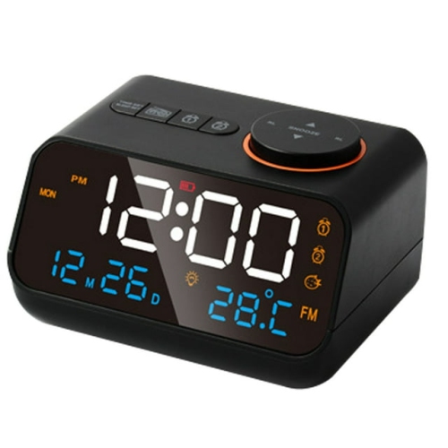 Radio-réveil numérique, réveil numérique LED avec radio FM, température rechargeable réglable et hygromètre avec fonction de rappel d'alarme pour le