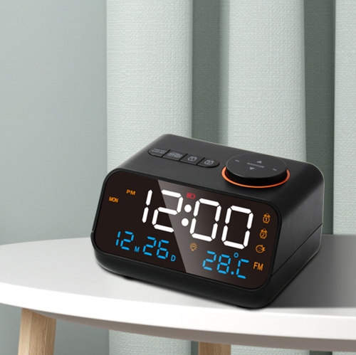 Radio-réveil numérique, réveil numérique LED avec radio FM, température rechargeable réglable et hygromètre avec fonction de rappel d'alarme pour le