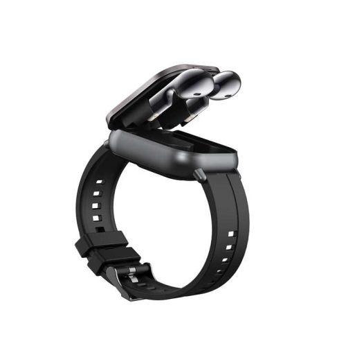 Music Talk Smart Watch D8E Earphones 2 in 1 Men's Smart Watch with Earbuds 5 Hours Strong Sound Watch