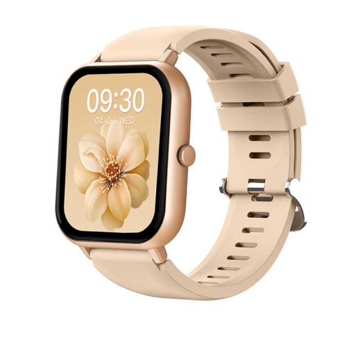 GREEN SCENIC  Alloy Bezel Affordable Smart Watch With Bluetooth Call Function, Unisex, Blood Pressure Heart Rate Monitor (Gold)