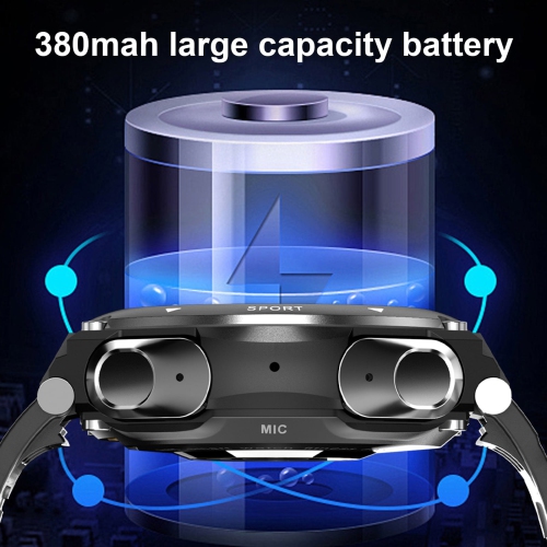 Smart Watch Bluetooth Earphones 2 in 1 Smart Watch Built-in Wireless Earbuds Speaker Round Fitness Tracker Music Body Temperature