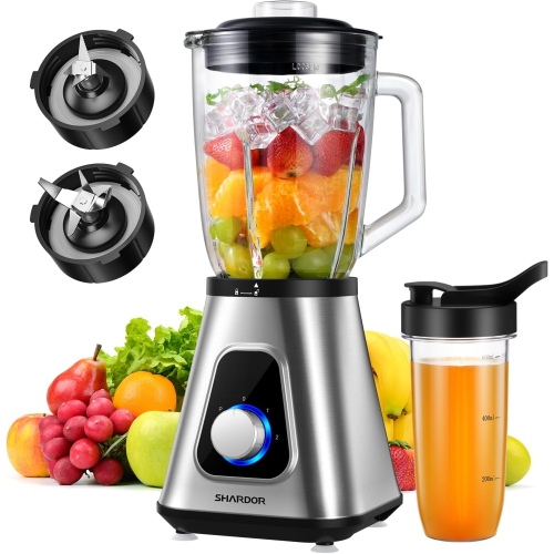 SHARDOR 1200W Blender for Shakes and Smoothies - Silver