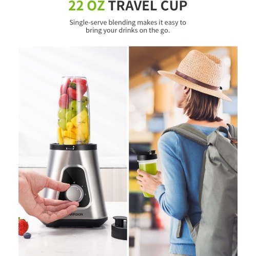 SHARDOR 1200W Blender for Shakes and Smoothies - Silver