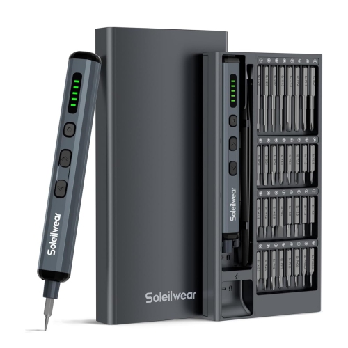 Mini Electric Screwdriver Set, 70-in-1 Rechargeable Precision Screwdriver Cordless with 5 Torque Settings, LED Lights, Power Repair Tool Kit for