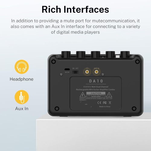 Petit amplificateur de guitare électrique portatif 5 W, ampli combiné guitare pratique DA-10 de Donner - BO