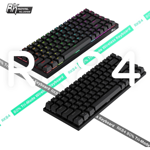 Clavier de jeu mécanique sans fil Bluetooth/RVB 2,4 GHz 75 % RK84 de RK ROYAL KLUDGE, clavier à trois modes connectable avec commutateur brun tactile