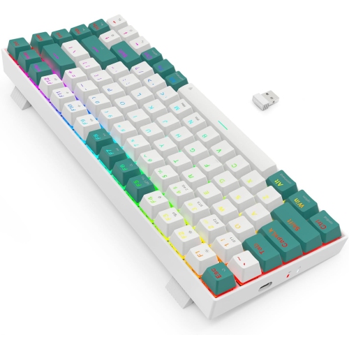 Redragon - K678 Pro - Gaming Keyboard Wireless RGB Mechanical Keyboard - BT/2.4Ghz/Wired 3-Mode 84 Keys Compact Gaming Keyboard w/Hot-Swap Socket