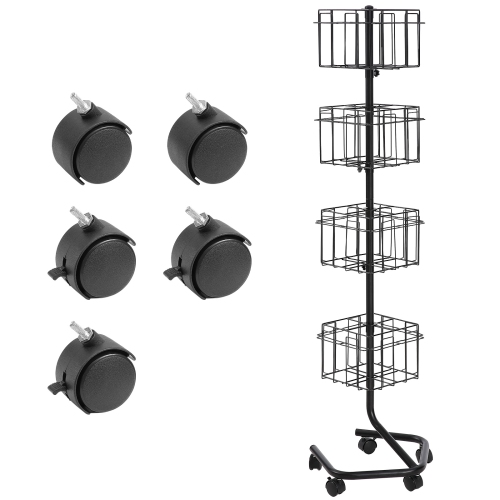 VEVOR 4-Tier 32 Pockets Brochure Display Rack, Rotating Magazine Literature Display Stand for Postcards, 360° Spinning Greeting Cards Rack with 5