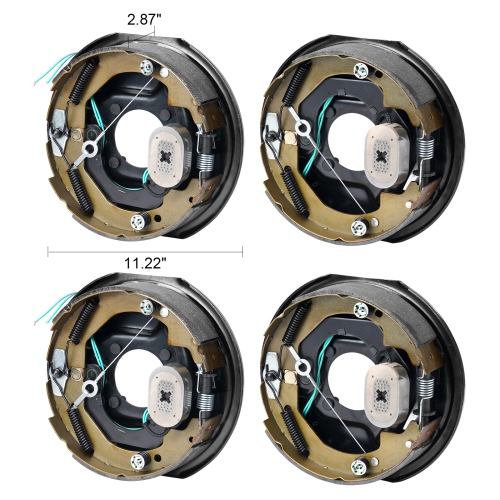 VEVOR 10" x 2-1/4" Electric Trailer Brake Assembly, 2 Pairs Self-Adjusting Electric Brakes Kit for 3500 lbs Axle, 4-Hole Mounting,for Brake System