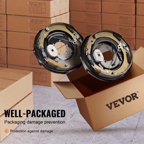 VEVOR 12" x 2" Electric Trailer Brake Assembly, 1 Pair Self-Adjusting Electric Brakes Kit for 7000 lbs Axle, 5-Hole Mounting, for Braking System Part