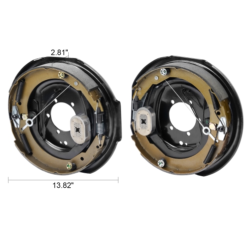 VEVOR 12" x 2" Electric Trailer Brake Assembly, 1 Pair Self-Adjusting Electric Brakes Kit for 7000 lbs Axle, 5-Hole Mounting, for Braking System Part