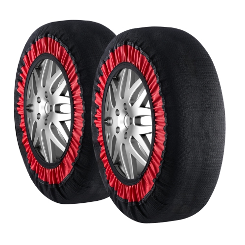 VEVOR Thickened Snow Socks for Tires, Polyester Fiber Tire Socks with Elastic Straps, Snow Traction Tire Cover for Car, SUV, Pickup and Truck-Extra