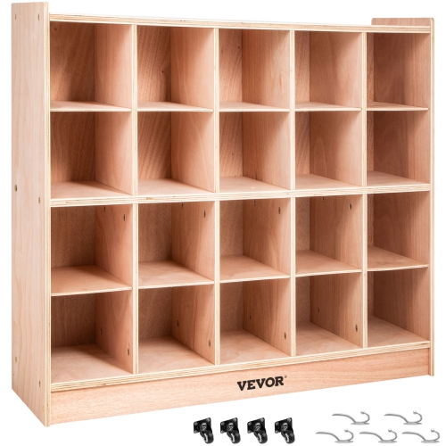 VEVOR 4 x 5, Cubby Mobile Tray Storage Cabinet, 20-Compartment Cubby Storage Shelf, Cubby Storage Cabinet Classroom Cubbies, Classroom Furniture for