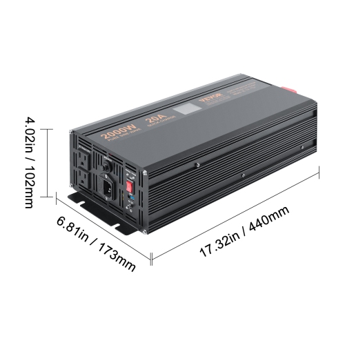 VEVOR 2000W Sump Pump Battery Backup with LCD, Automatically Shifts to Inverter Power Ensuring Uninterrupted Operation, Essential for Emergencies &