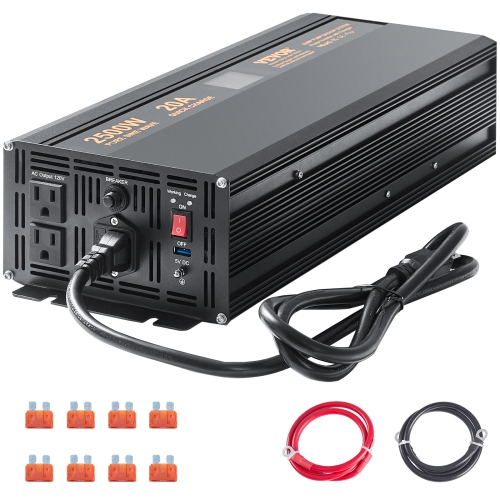 VEVOR 2500W Sump Pump Battery Backup System, LCD Display, Auto Switches to Battery Inverter Power for Continuous Sump Pump Operation, Sump Pump