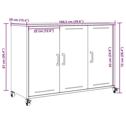 vidaXL Sideboard Black 100.5x39x72 cm Steel