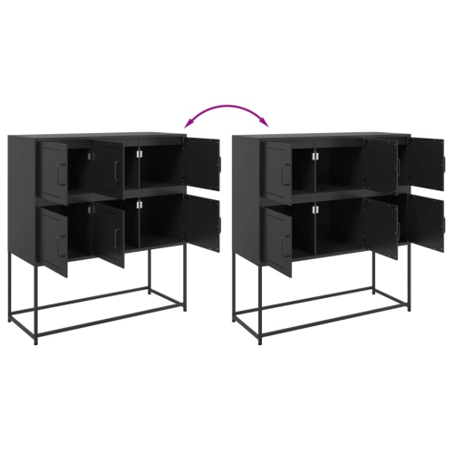 vidaXL Sideboard Black 100.5x39x107 cm Steel