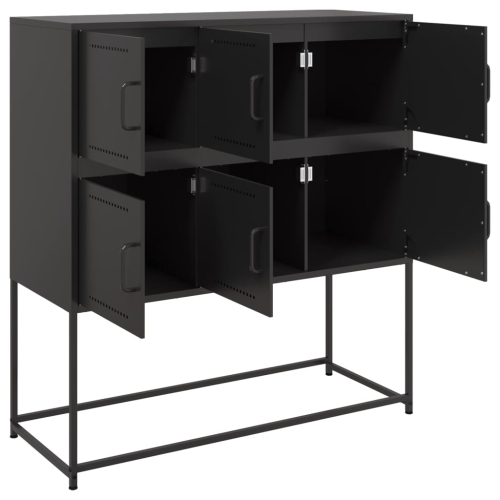 vidaXL Sideboard Black 100.5x39x107 cm Steel