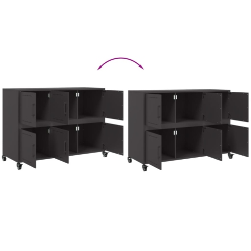 vidaXL Sideboard Black 100.5x39x72 cm Steel